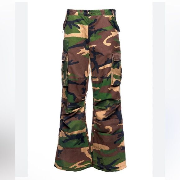 SER.O.YA Jane camo cargo Pants low rise loose fit baggy NWT 26 - Picture 3 of 16